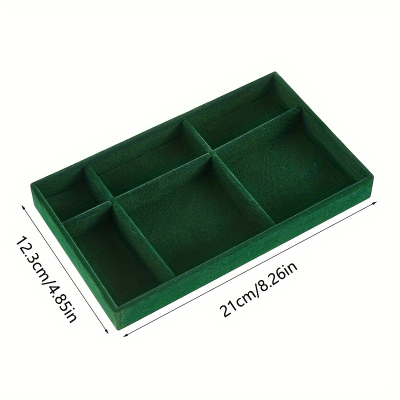 3pcs Dark Green Stackable Jewelry Tray Organizer